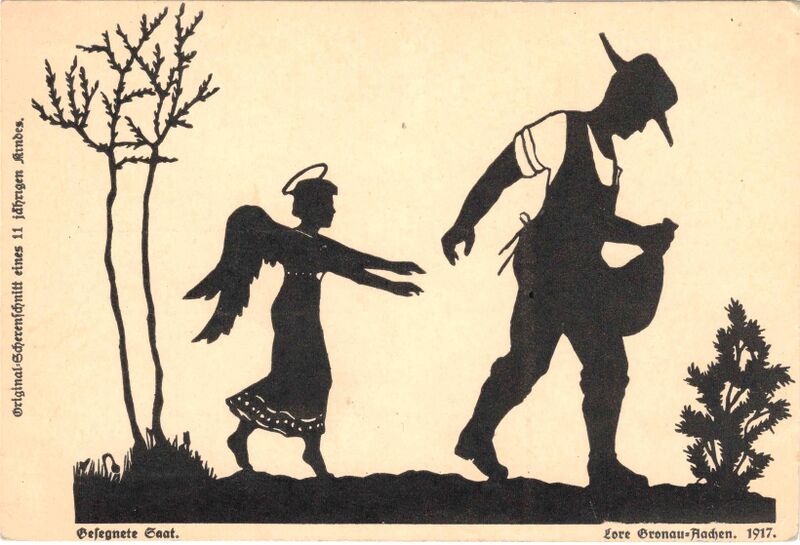 Datei:Postkarte LoreGronau GesegneteSaat 1917.jpg